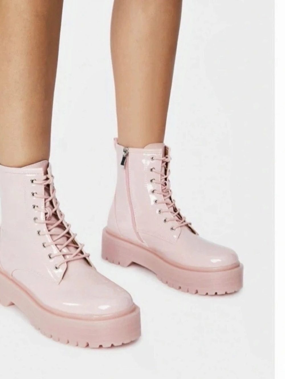 Pink Combat Boots - Picture 4 of 4
